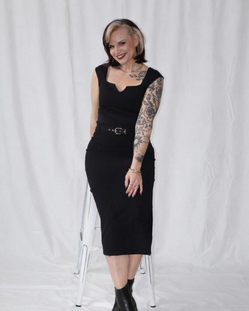angeladellariasalons | Dellaria Salons Angela hair stylist on the Dellaria Salons team in Massachusetts studio portrait